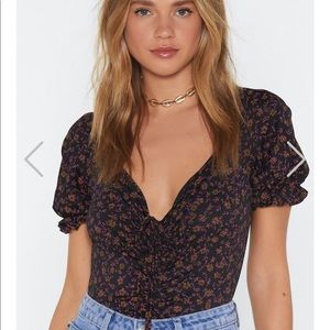 NWT Nasty Gal Floral Bodysuit
